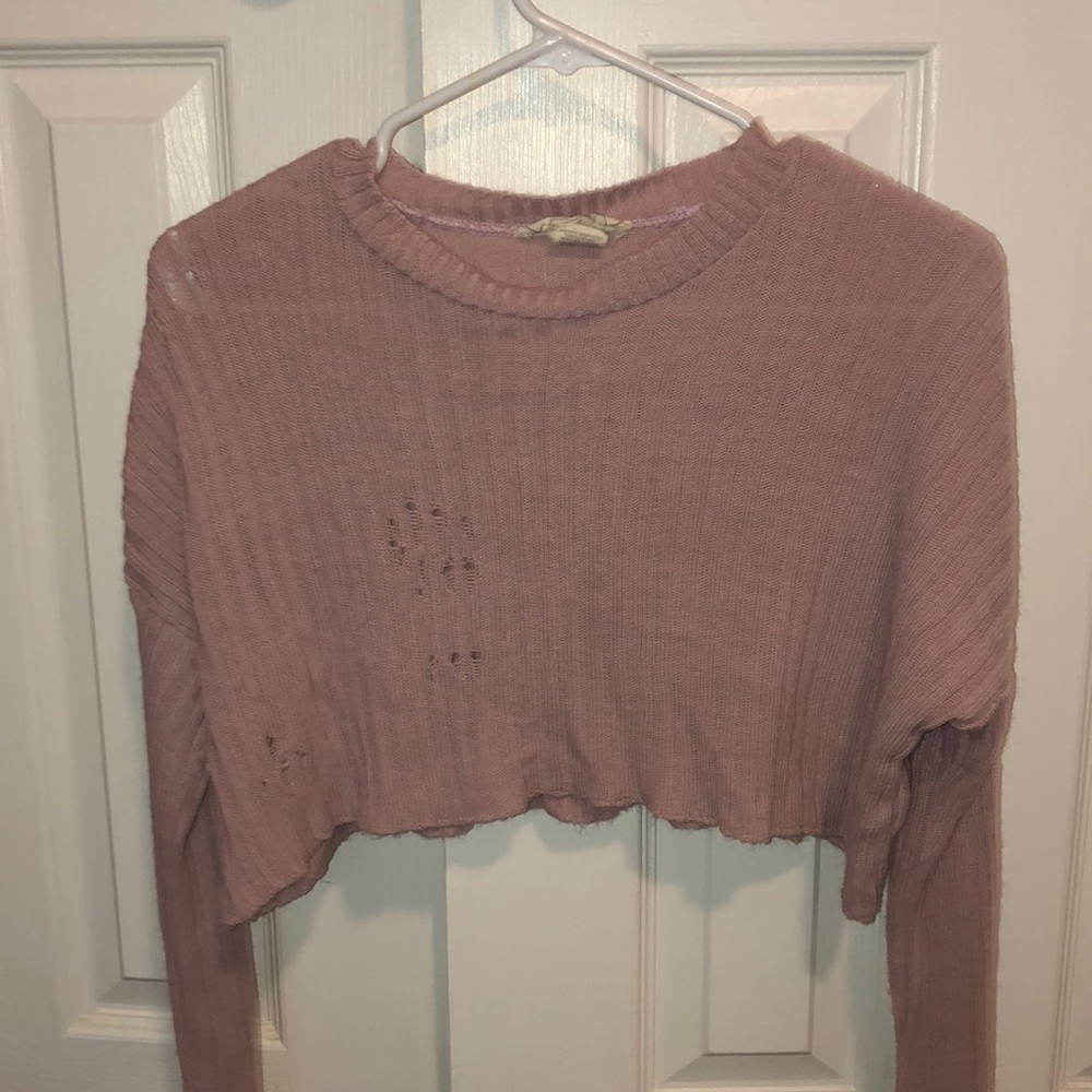 Pink cropped sweater